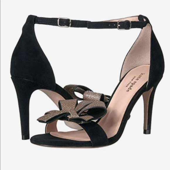 NWT Kate Spade Greta black bow dress sandals - Picture 6 of 8